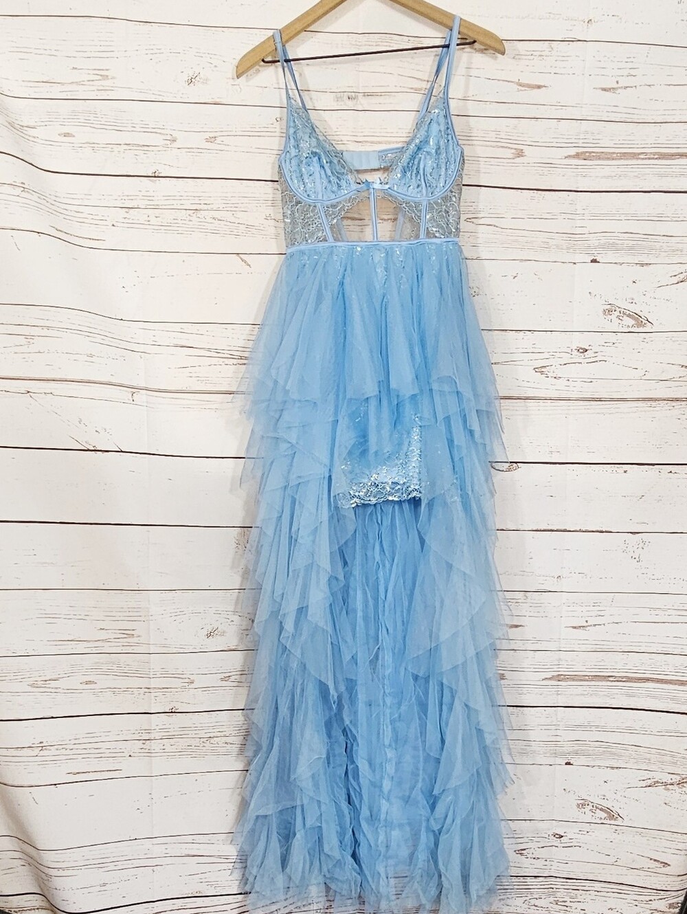 For Love & Lemons | Rosario Blue Bustier Maxi Dress - Picture 4 of 9